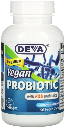 Deva пробиотик Premium Vegan Probiotic with Prebiotic FOS 90 капсул