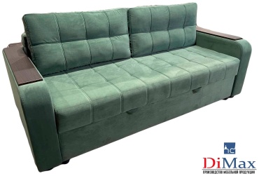 Диван прямой DiMax 5422DM154, 225х70 см, обивка велюр, зеленый