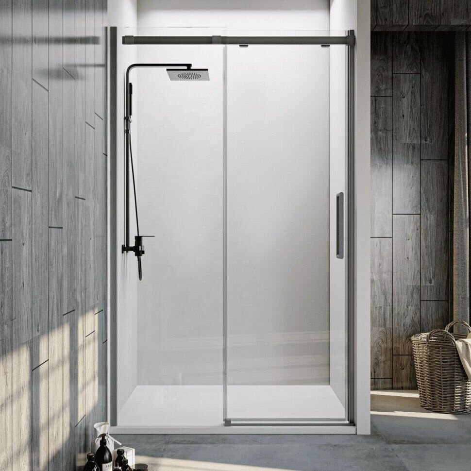 Душевая дверь Veconi VN-70GR Арт. VN70GR-140-01-C4 Стекло прозр/6 мм (Браш. графит) - артикул K0000168808