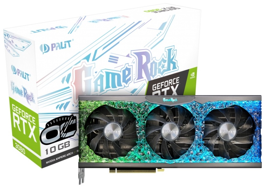Видеокарта Palit GeForce RTX 3080 GameRock OC NED3080H19IA-1020G 10 ГБ