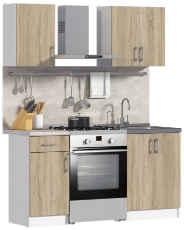Кухонный гарнитур ТОО АТЛАНТИК Ltd Алиса, 120x217х60 см, ЛДСП, бежевый