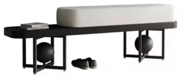 Оттоманка ASOMI B1, 140x30x45 см, черный, белый