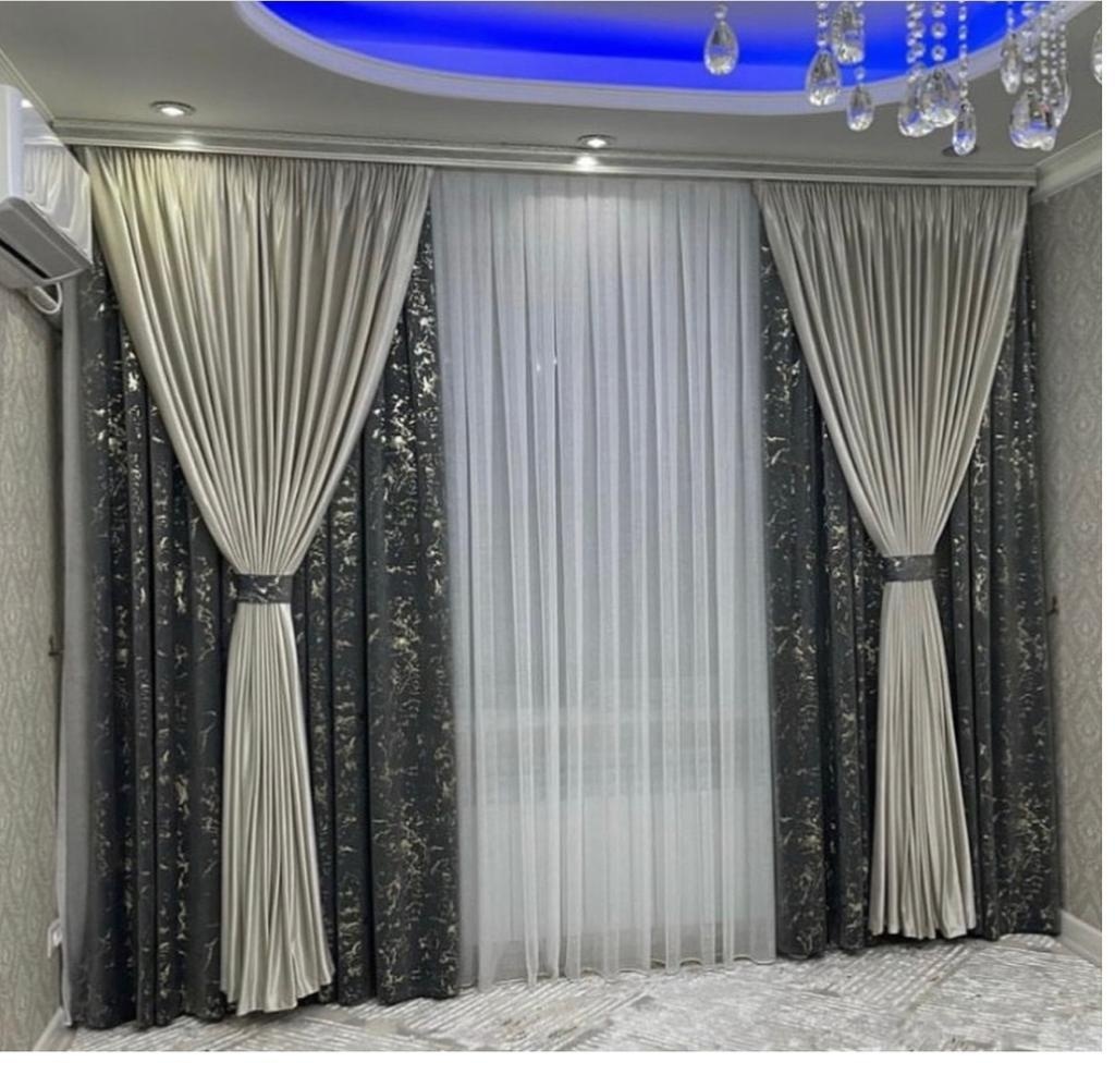 Комплект Sagynysh 600x275 см 4 шт, сетка, велюр, белый, бежевый, серый