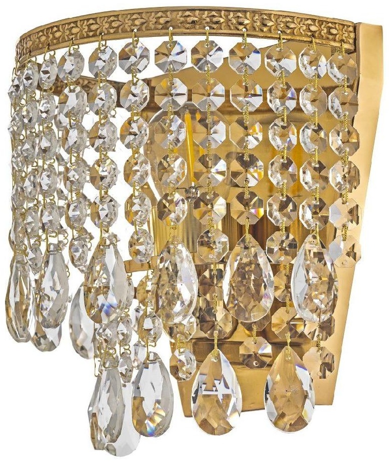 Бра настенный Arti Lampadari E27, золотистый, прозрачный