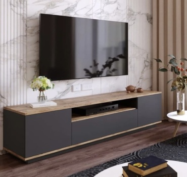 ТВ-тумба напольная Space22 TVT042D, 180x47x35 см, серый, коричневый