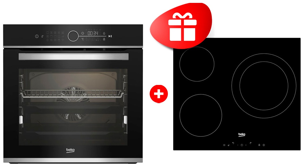Купить Духовой шкаф BEKO BBIM13400XCS черный + подарок в Алматы ...