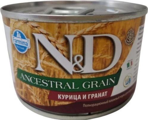 Купить Корм Farmina N&D Ancestral Grain Курица и гранат для мелких ...