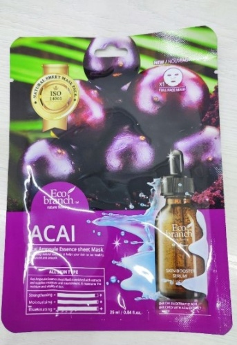 Маска для лица Eco branch тканевая Acai 1 шт