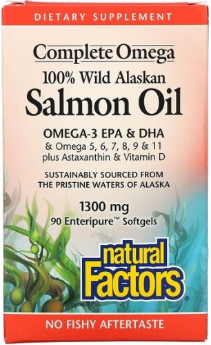 Natural Factors рыбий жир Salmon Oil 1300 мг 90 капсул