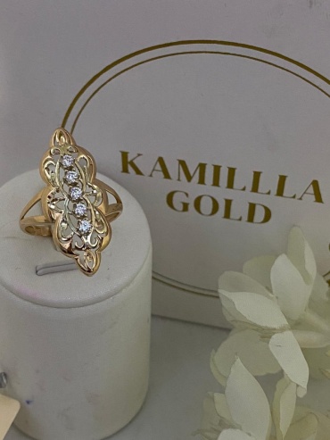 KAMILLLA GOLD KG-XW2J0Q24MET4053 размер 18.5 вес 3.6 г золото, фианит