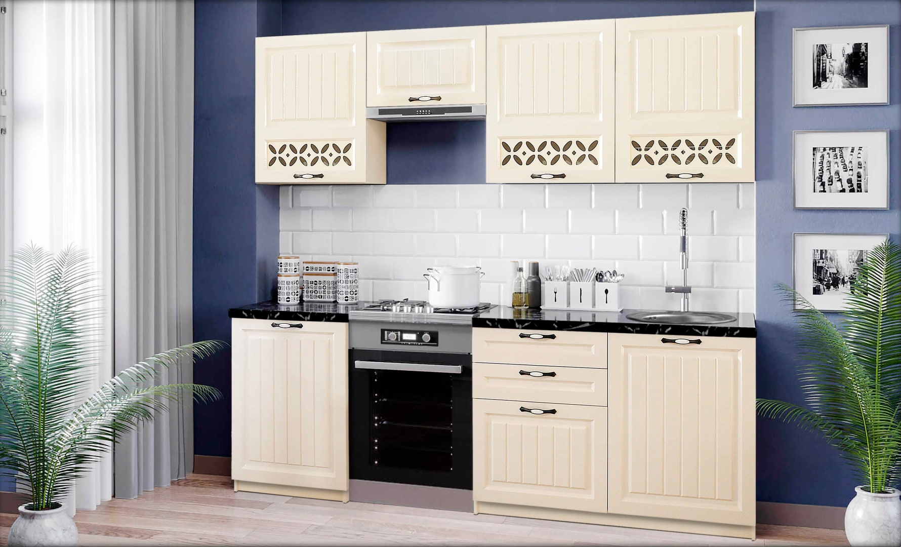 Купить Кухонный гарнитур Мебельный салон KUANYSH Виола 2.4 м 240x50x240 ...