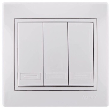 Lezard MIRA 701 0202 109 Выключатель тройной белый