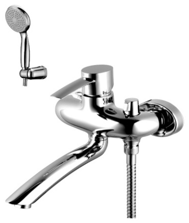 Смеситель для ванны с душем Lemark Atlantiss LM3214C Silver, однозахватный