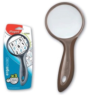 Лупа ручная Maped Ergologic 039300, увеличение x3, коричневый