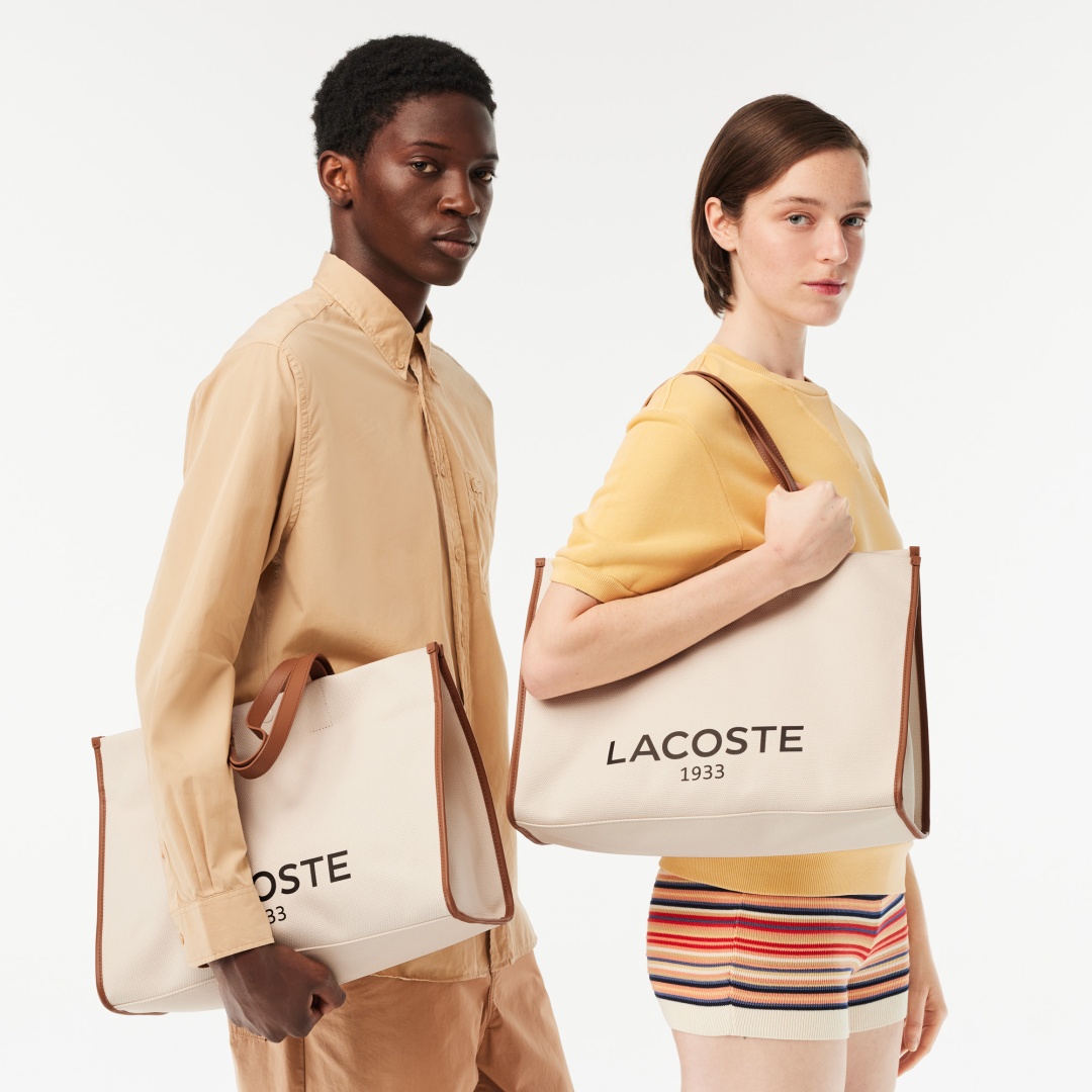 Сумка тоут LACOSTE хлопок бежевый
