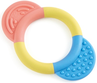 Hape E0026 прорезыватель, 1 шт, ABS, желтый, розовый, голубой