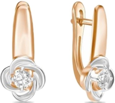 Серьги ЛУКАС E01-Z-59894-Z вес 2.96 г золото, фианит