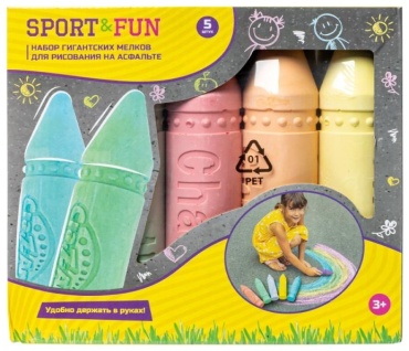 Sport and Fun мел сухой сечение круглое 5 шт