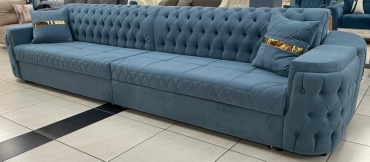 Диван Ереке Мебель Chester BTM D34SM2-S290, 400х90 см, обивка велюр, серый