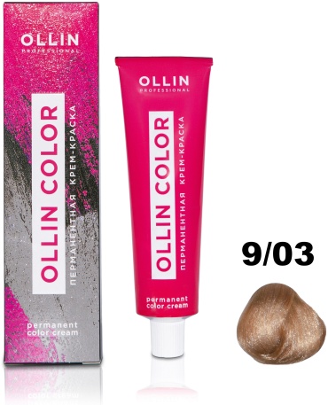 Ollin Professional Color 9/03 блондин прозрачно-золотистый крем-краска 100 мл