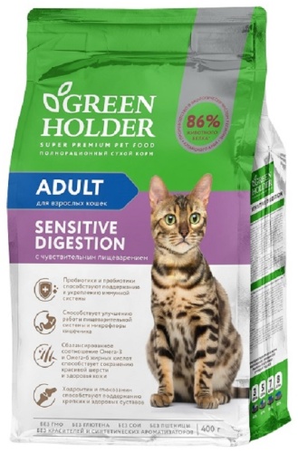 Green Holder для котов и кошек индейка 0.4 кг