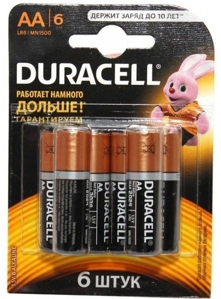 Купить Батарейка AA Duracell 6 шт в Алматы – Магазин на Kaspi.kz