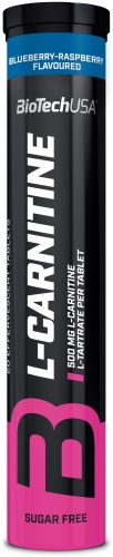 Аминокислота BioTech USA L-Carnitine L-карнитин 500mg Effervescent черника, малина 20