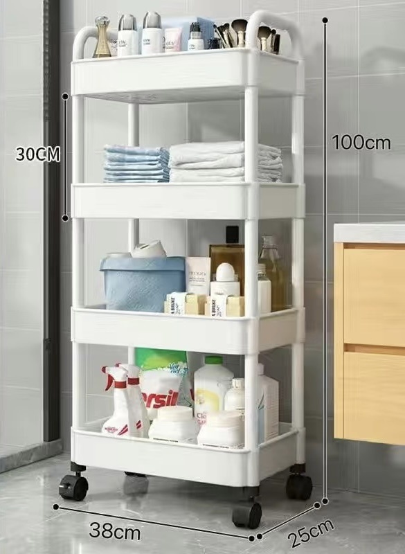 Купить Этажерка 17219288_787627, пластик, 37x25x100 см, белый в Алматы ...