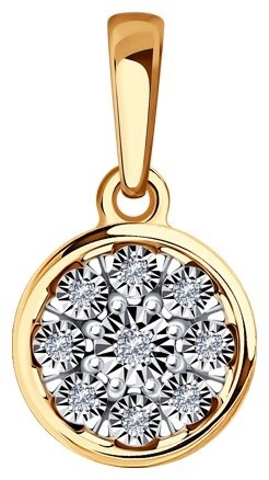 Подвеска Diamant 51-230-01259-1 вес 1.25 г золото, бриллиант
