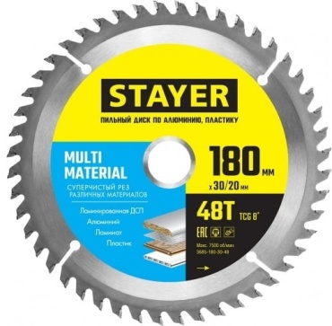 Пильный диск по дереву STAYER 3685-180-30-48, 180x32 мм, 48Т