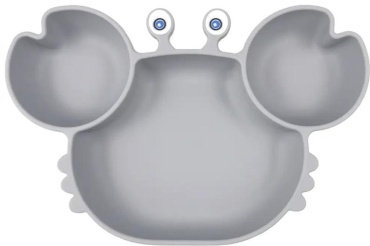 Тарелка SiliconBaby 12893 , силикон, серый