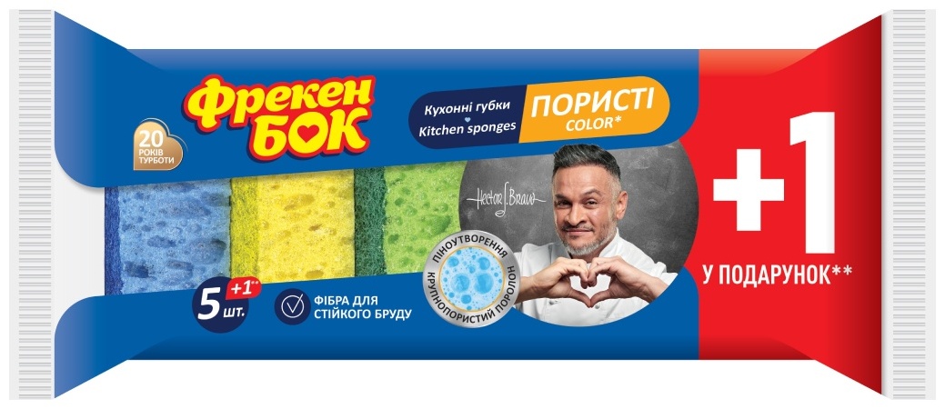 Фрекен Бок губка Color 6 шт, поролон