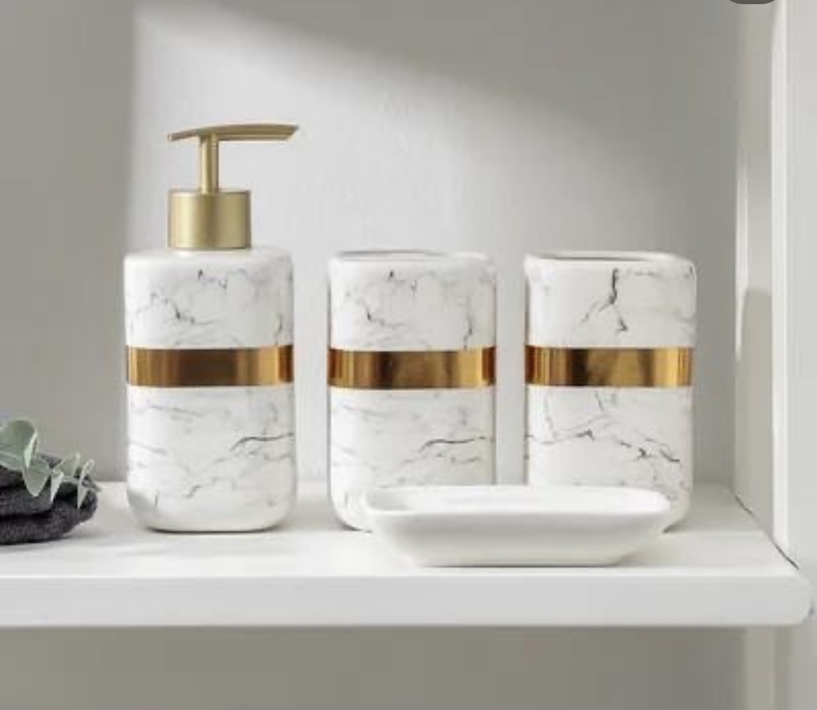 Ak decor kz набор аксессуаров 250896 белый, золотистый