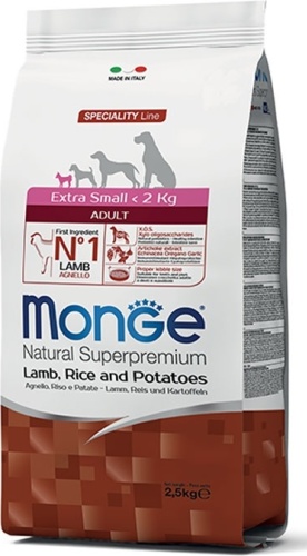 Monge Extra Small Adult Lamb для экстра мелких пород ягненок 2.5 кг