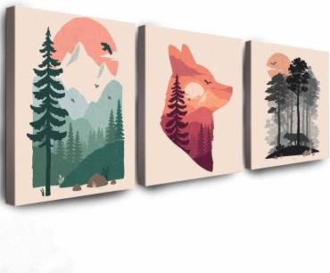 Red Panda Лесной комплект на синтетическом холсте 30х40 см