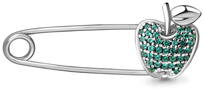 Булавка AQUAMARINE 72557Г вес 1.23 г серебро, наноизумруд