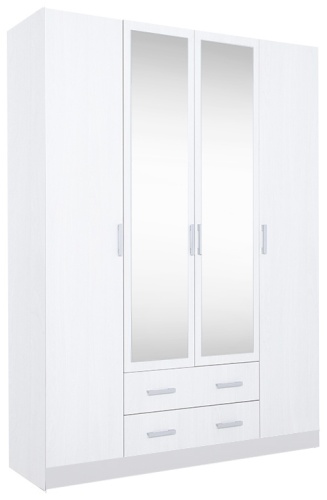 Распашной шкаф Стендмебель Квадро 4Д, 160x220х49.6 см, белый, коричневый