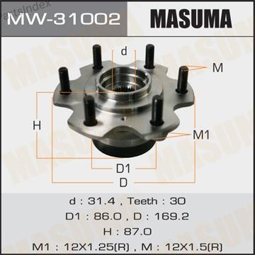 MASUMA Подшипник Ступицы Колеса Со Ступицей (комплект) MW31002