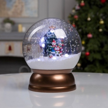 Luazon Lighting Шар со снеговиками и елкой 26.5 см