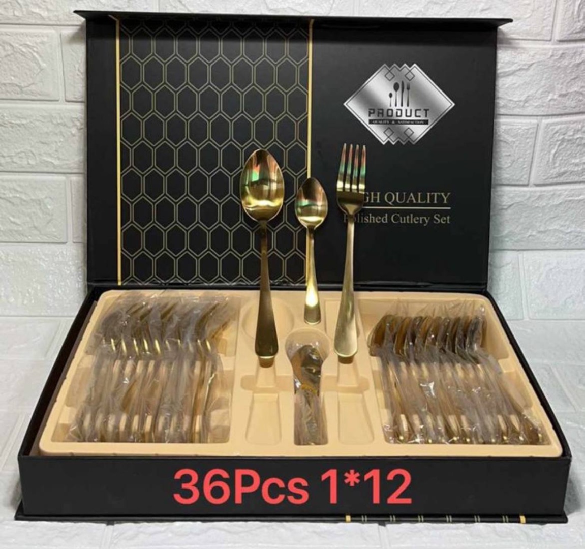 Набор столовых приборов High Quality 36 шт, золотистый HQ6797