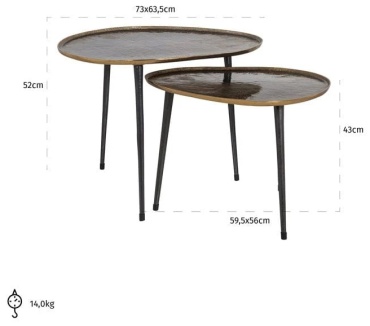 Журнальный столик Richmond Interiors кофейный Louve, 73x63x52 см, коричневый