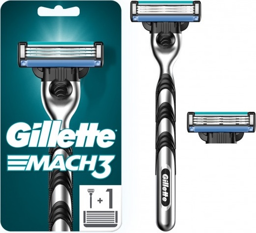 Gillette Бритва Gillette Mach3 c 1 сменными кассетами бритвенный станок 1 шт + сменная кассета 1 шт