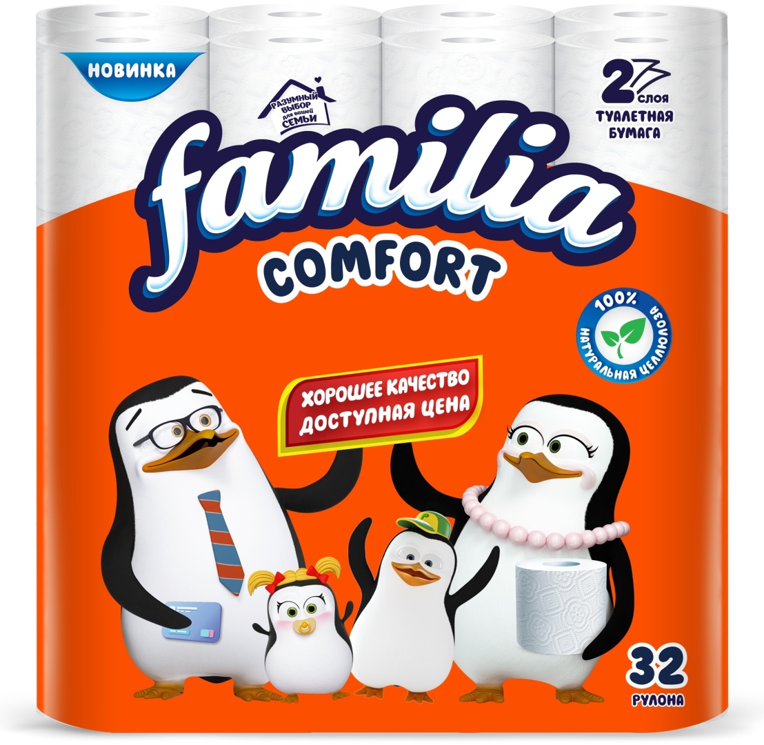 Familia туалетная бумага 2-слойный 32 шт, первичная целлюлоза