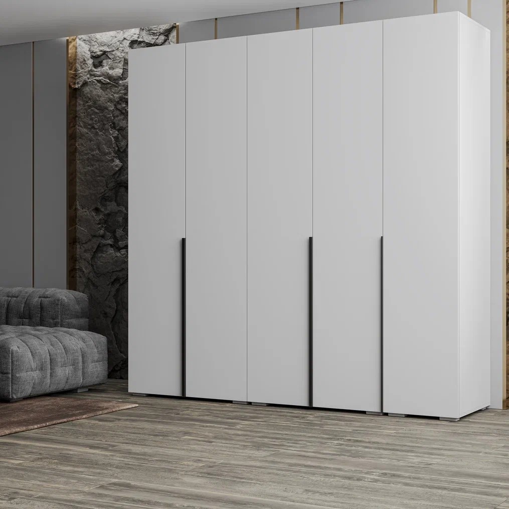 Купить Распашной шкаф Mebels.kz Орландо 5Д, 200x230х50.9 см, белый в ...