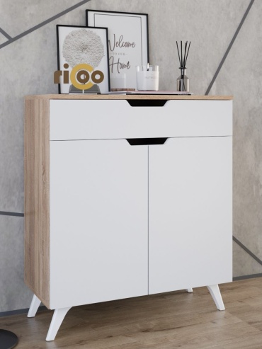 Комод HOFF Ricco, 75x35.10x86 см, белый, коричневый