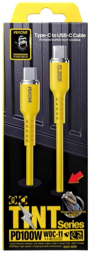 Кабель WEKOME USB TypeC (M), 1 м, WDC-11 желтый