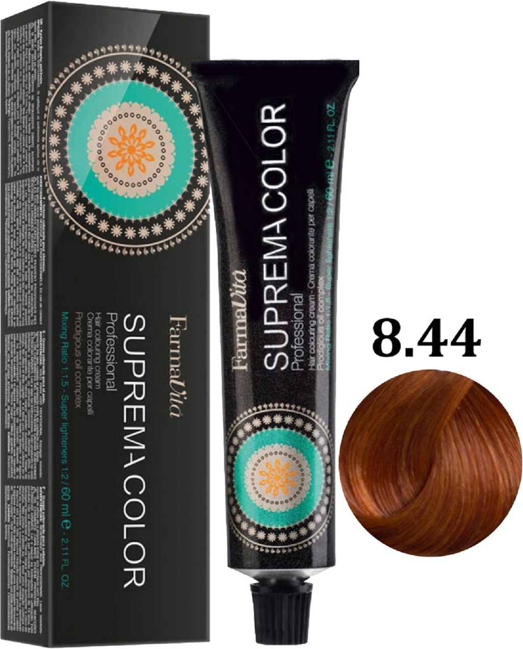 FarmaVita Suprema Color 8.44 светло-каштановый золотисто-медный крем-краска 60 мл