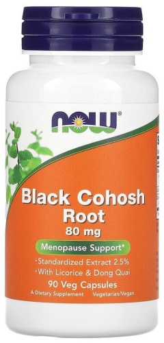 NOW БАД Black Cohosh Root 80 мг 90 капсул
