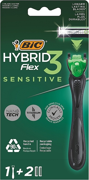 Bic Hybrid3 Flex Sensitive бритвенный станок 1 шт + сменная кассета 1 шт