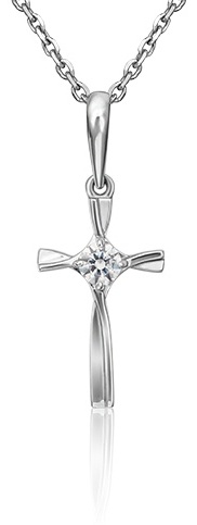 Крестик PLATINA 03-3091-00-101-2100-30 вес 1.84 г золото, бриллиант